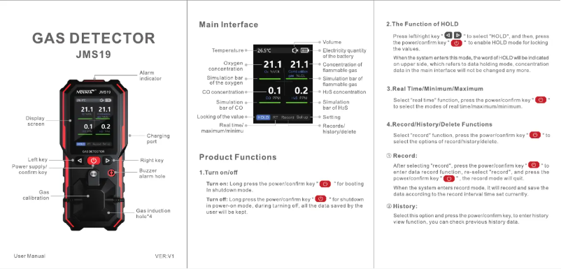 Page 1 de la notice Manuel utilisateur Noyafa NF-JMS19
