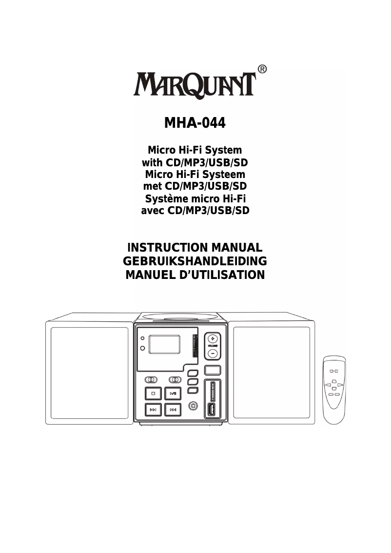 Page n°1 - Manuel utilisateur Marquant MHA-044
