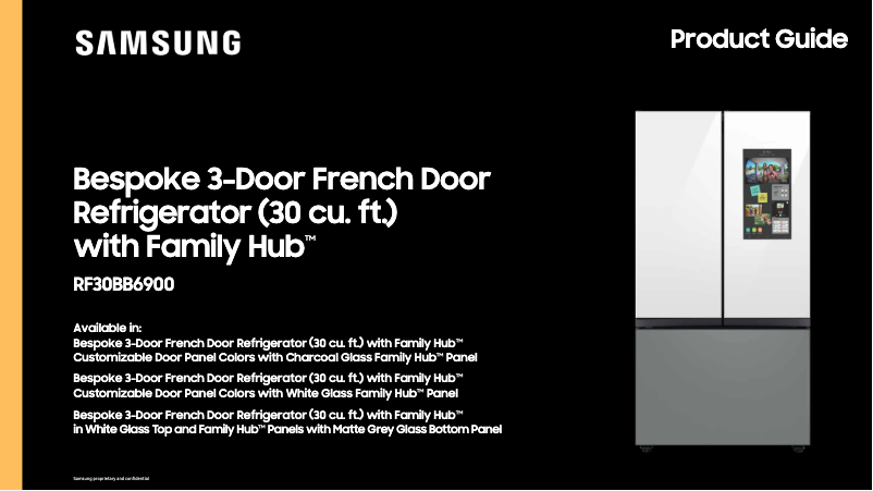Page 1 de la notice Brochure Samsung RF30BB6900AC