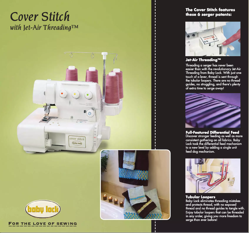 Page n°1 - Fiche technique Baby Lock Cover Stitch