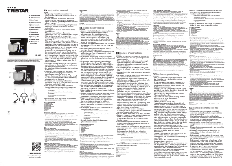 Page 1 de la notice Manuel utilisateur TriStar MX-4837