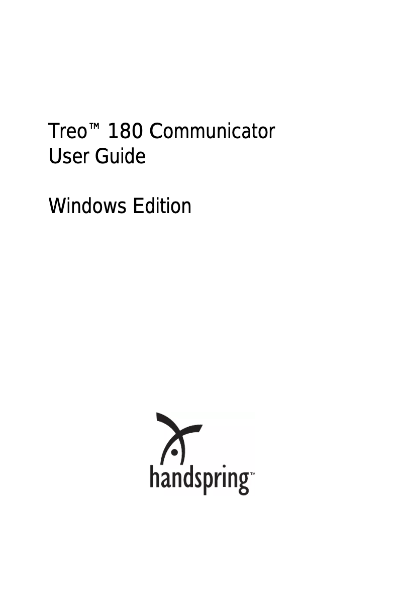 Page n°1 - Manuel utilisateur Palm Treo 180