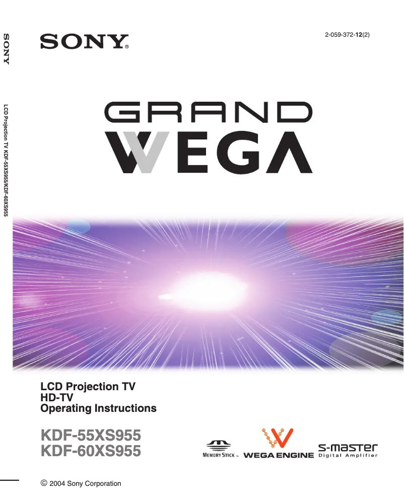 Page n°1 - Manuel utilisateur Sony KDF-60XS955