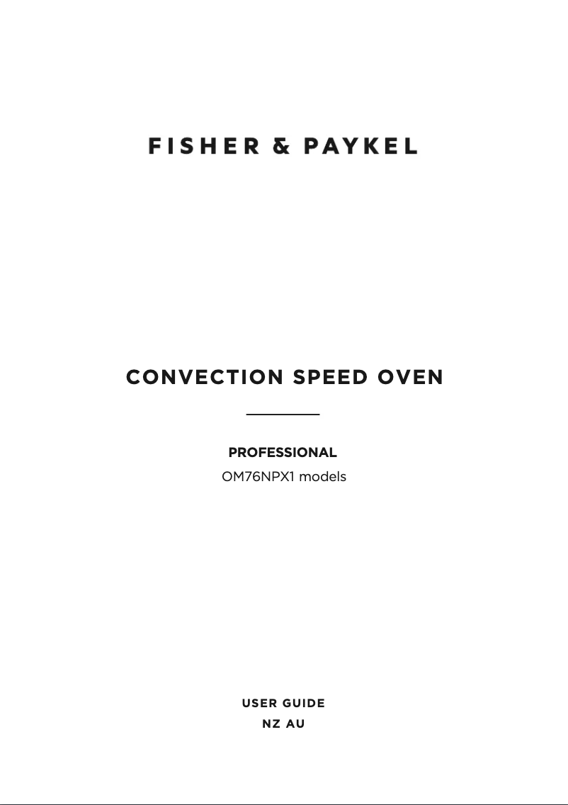 Page 1 de la notice Manuel utilisateur Fisher & Paykel OM76NPX1
