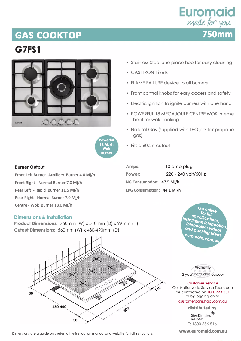 Image de la première page du manuel de l'appareil G7FS1