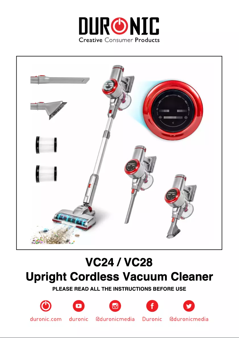 Page 1 de la notice Manuel utilisateur Duronic VC24