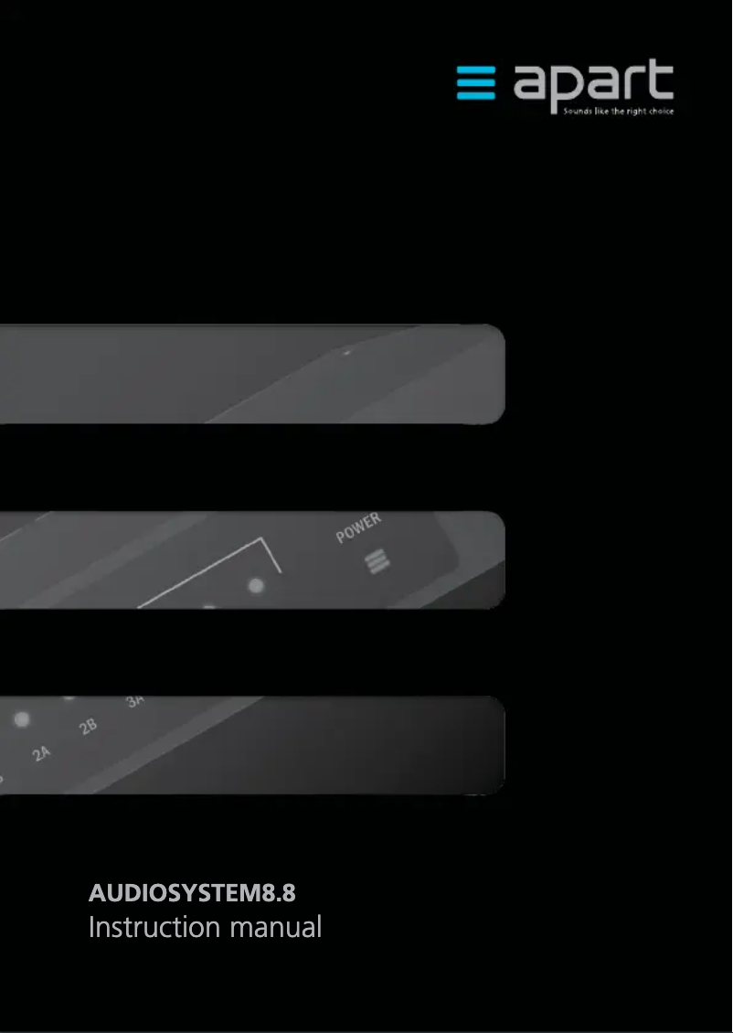 Page 1 of the manual User Manual APart Audiosystem8.8