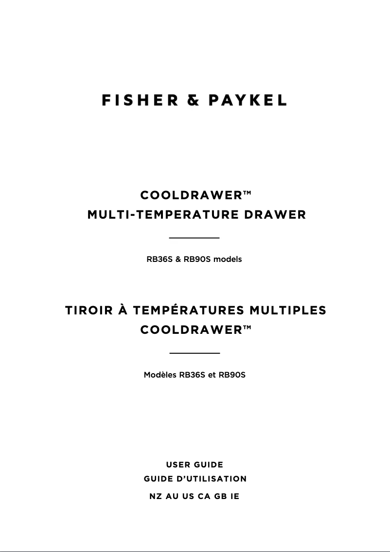 Page 1 de la notice Manuel utilisateur Fisher & Paykel RB36S25MKIWN1