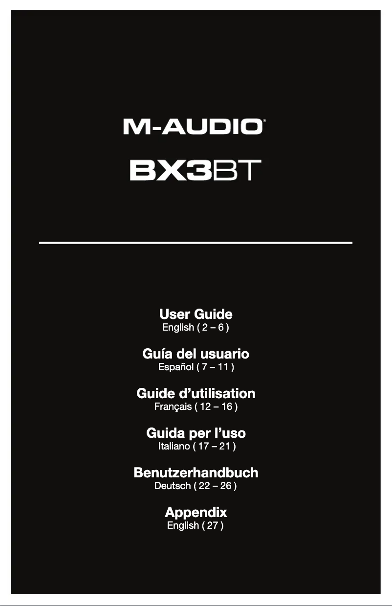 Page 1 de la notice Manuel utilisateur M-Audio BX3 BT