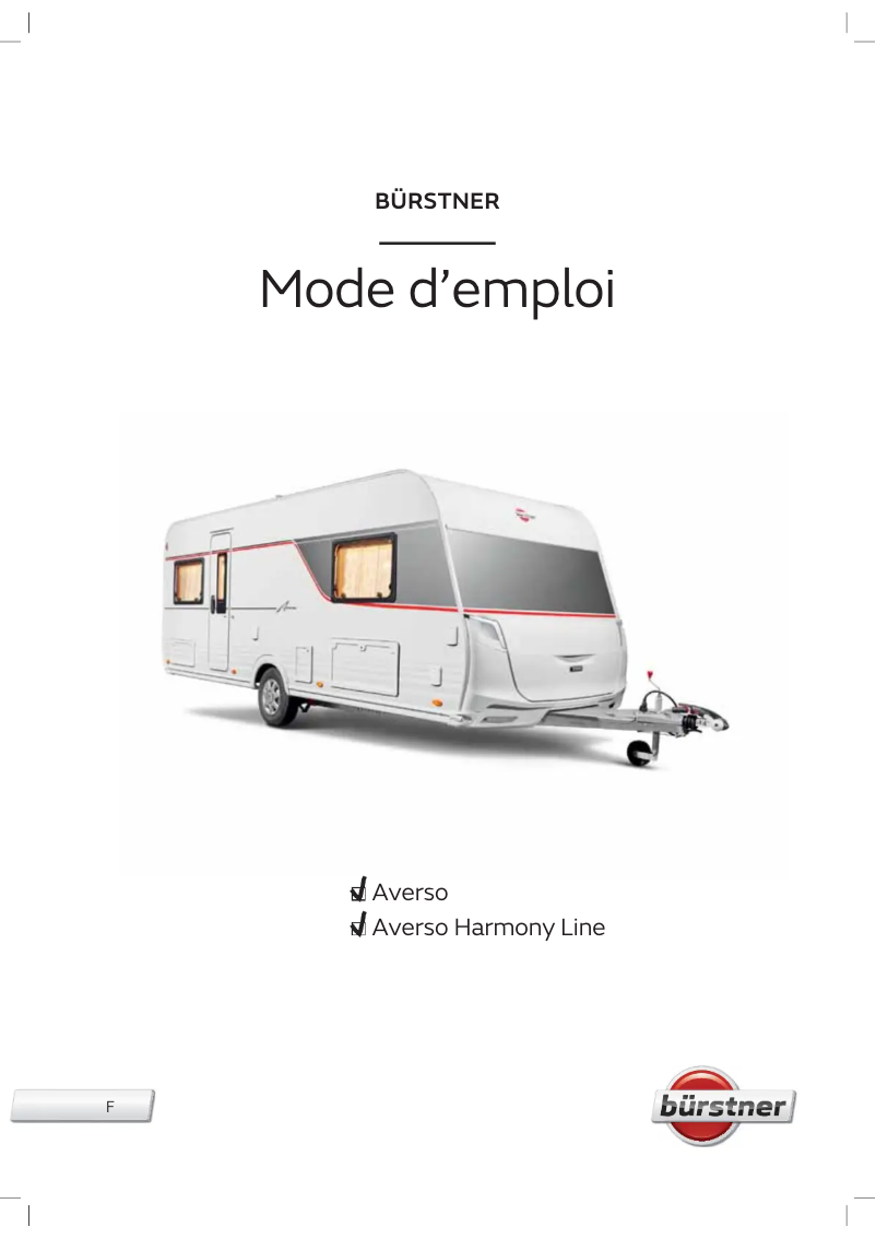 Page 1 de la notice Manuel utilisateur Bürstner Averso (2021)