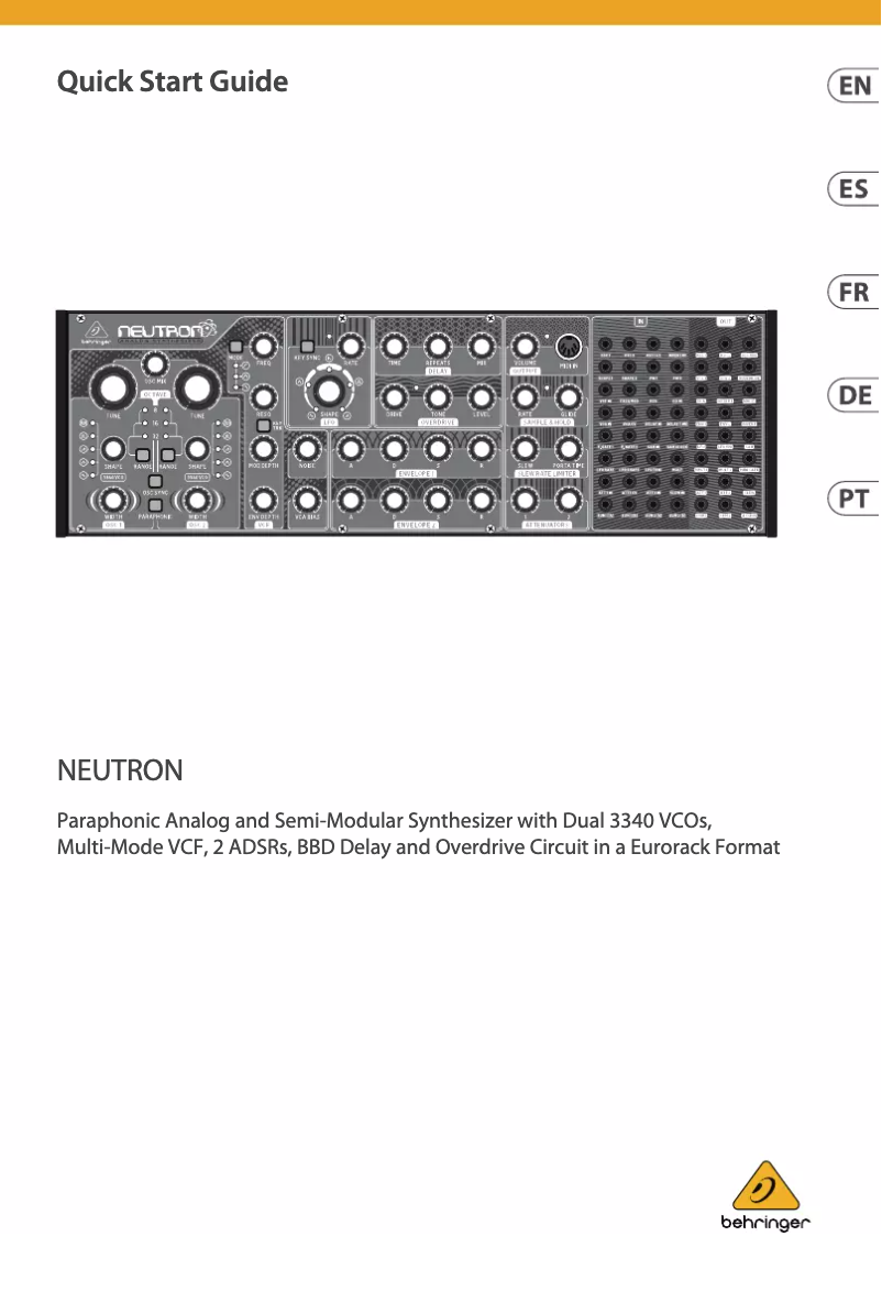 Page n°1 - Manuel utilisateur Behringer NEUTRON