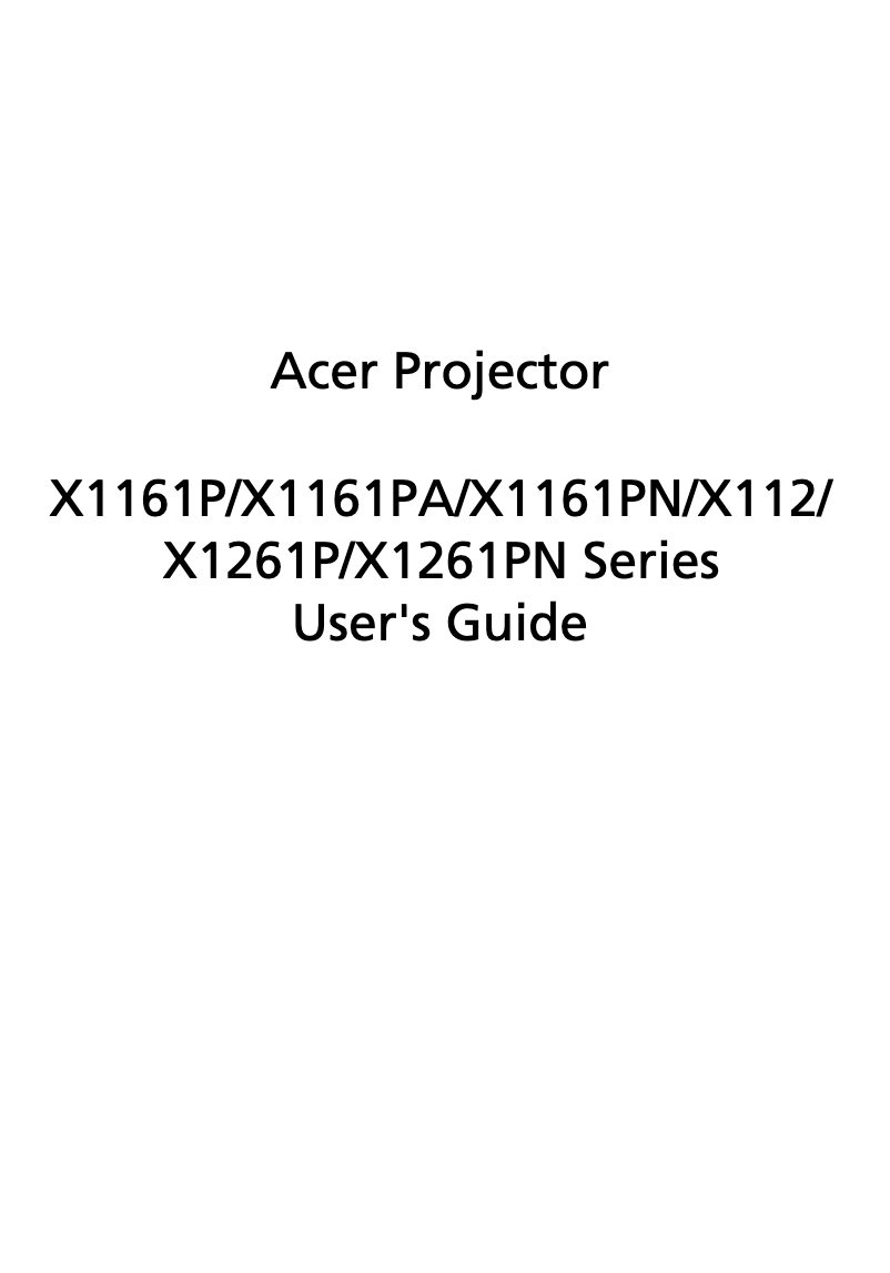 Página 1 del manual Manual de usuario Acer X112