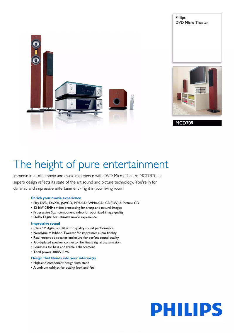Page n°1 - Brochure Philips MCD709