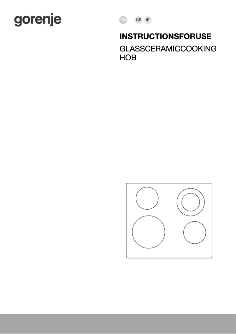 Page 1 de la notice Guide d'installation Gorenje ECT843BX