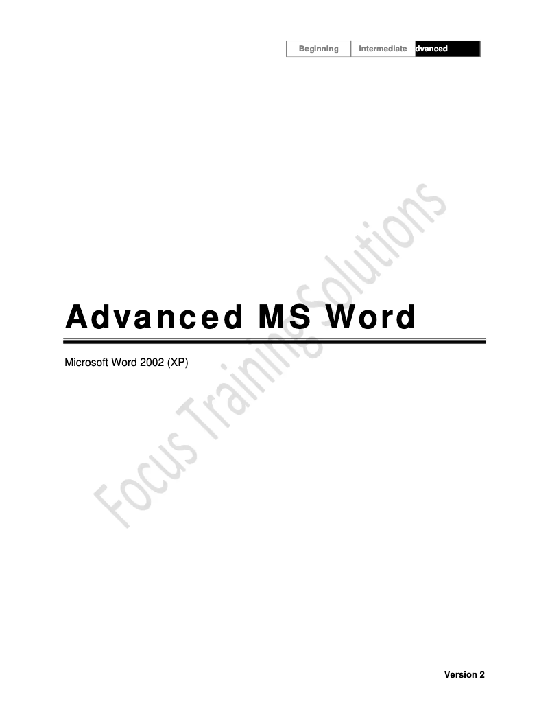 Page 1 de la notice Manuel utilisateur Microsoft Word 2002