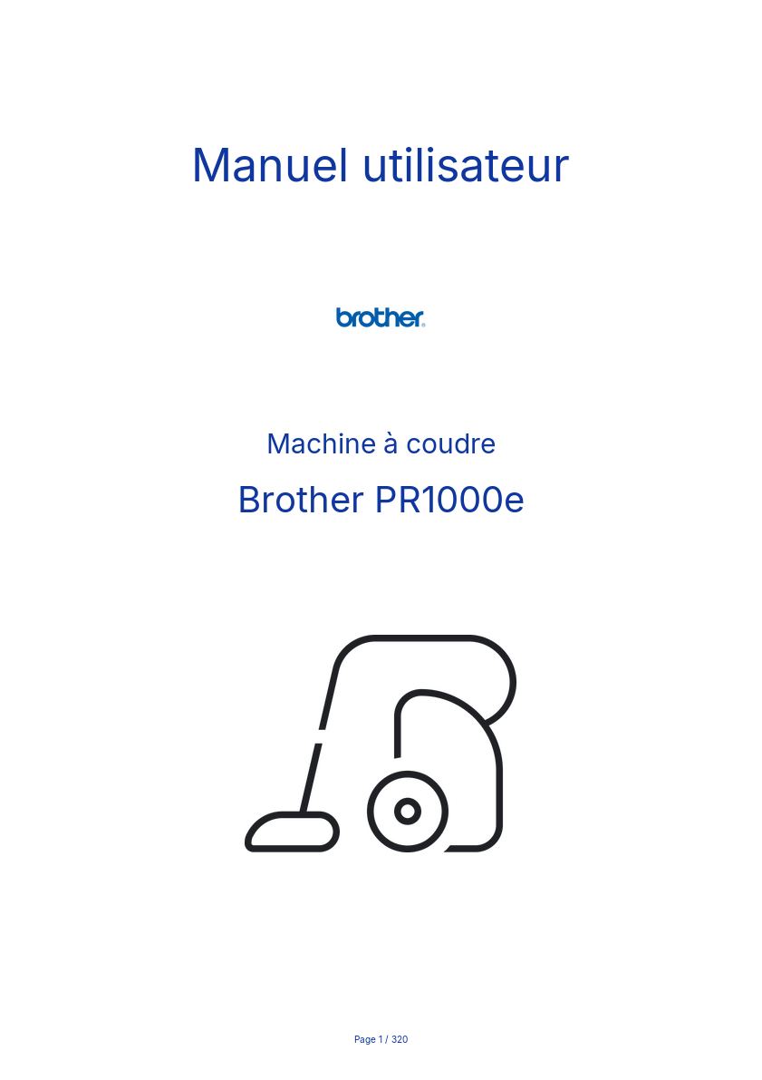 Page n°1 - Manuel utilisateur Brother PR1000e