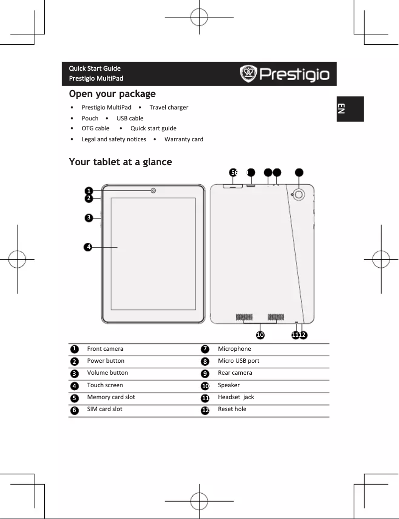 Page n°1 - Manuel utilisateur Prestigio MultiPad 4 PRO QUAD 8.0 3G