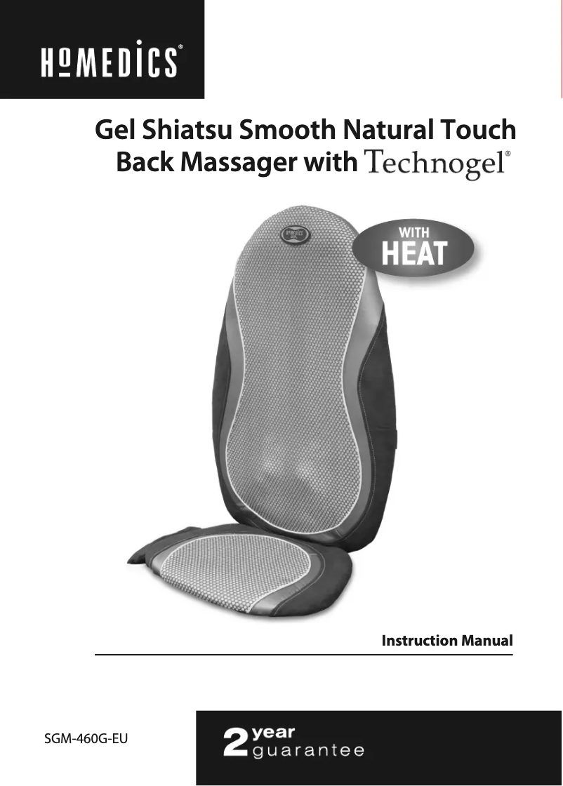 Page n°1 - Manuel utilisateur Homedics Gel Shiatsu Smooth Natural Touch SGM-460G-EU