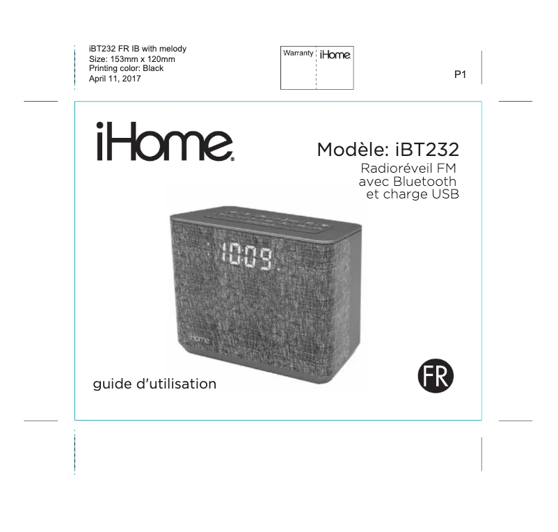 Página 1 del manual Manual de usuario iHome iBT232