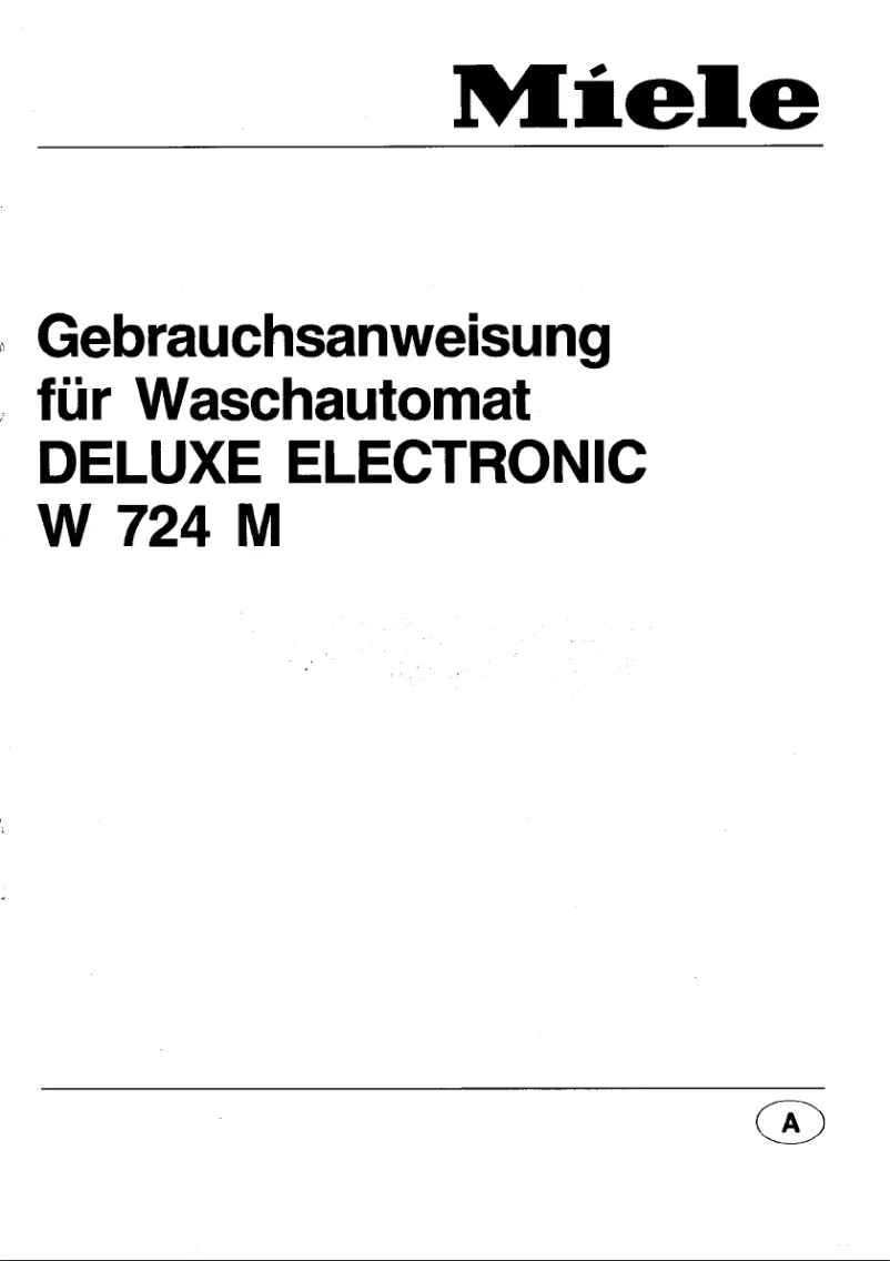 Image de la première page du manuel de l'appareil Electronic W 724 M DeLuxe