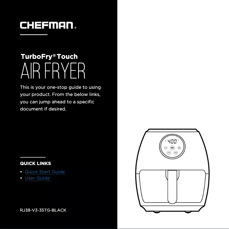 Page 1 de la notice Manuel utilisateur Chefman TurboFry Touch RJ38-V3-35TG