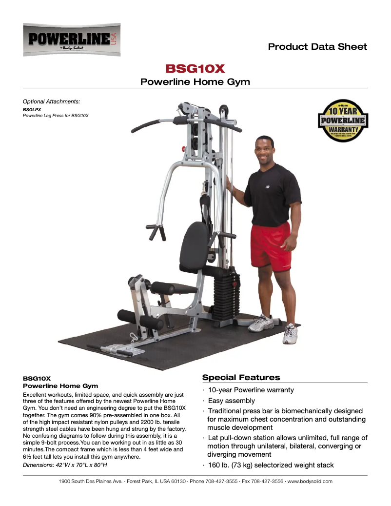 Image de la première page du manuel de l'appareil BSG10X