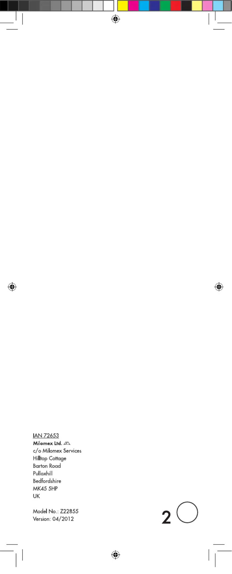 Page 1 de la notice Manuel utilisateur Powerfix Z22855