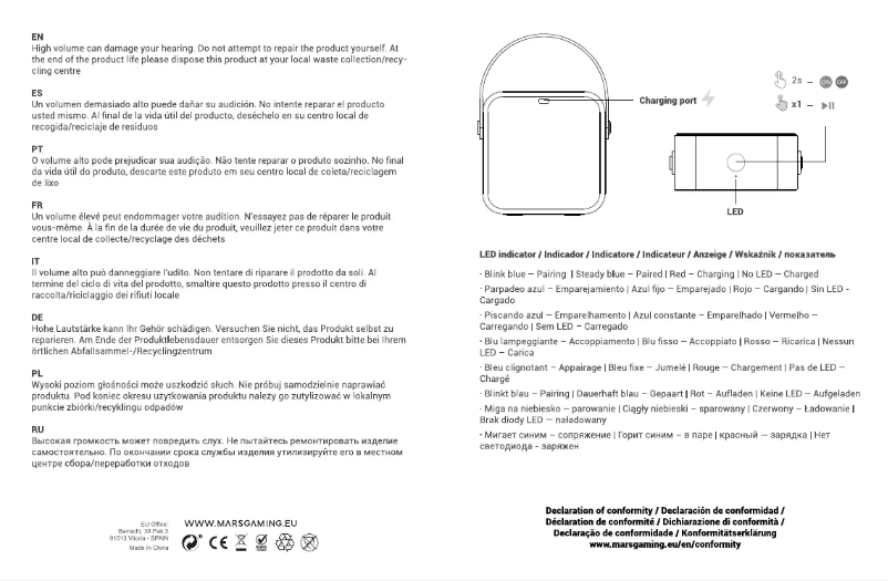 Page 1 de la notice Manuel utilisateur Mars Gaming MS-ECO