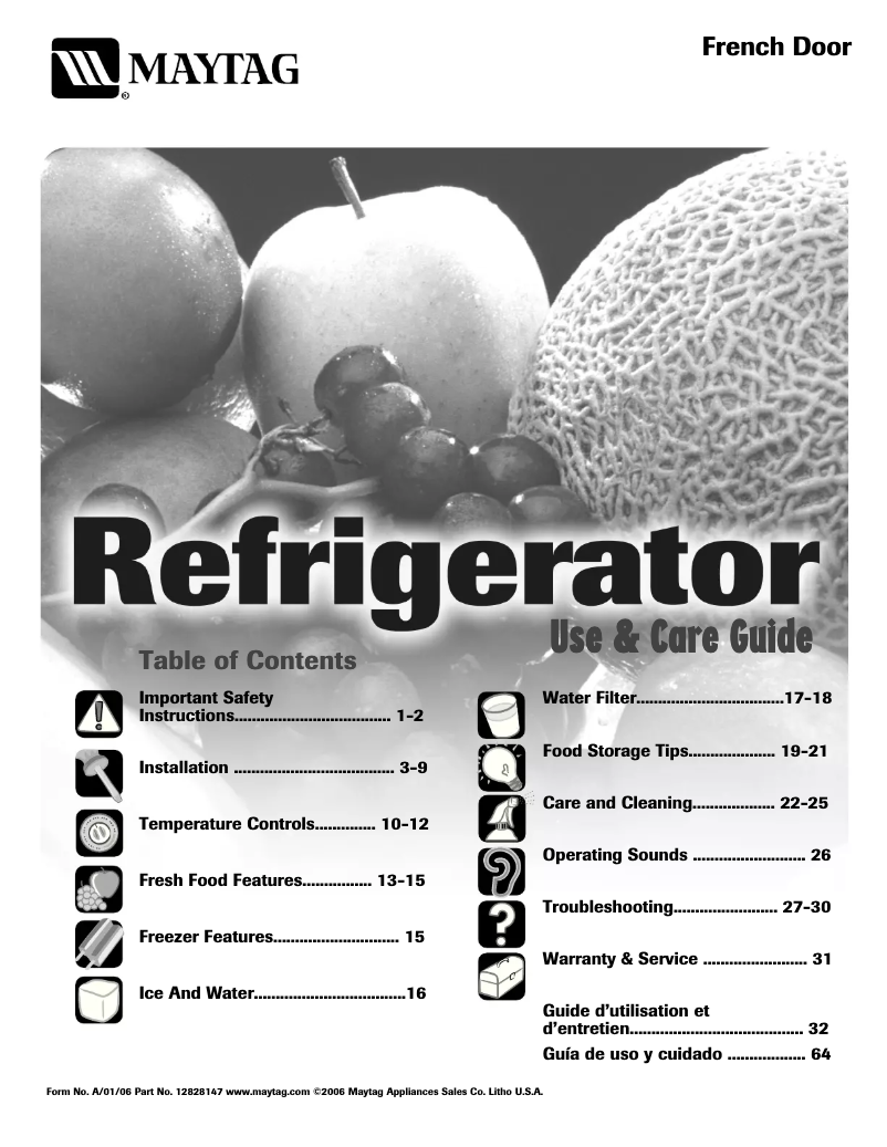 Page 1 de la notice Manuel utilisateur Maytag MFC2061KES