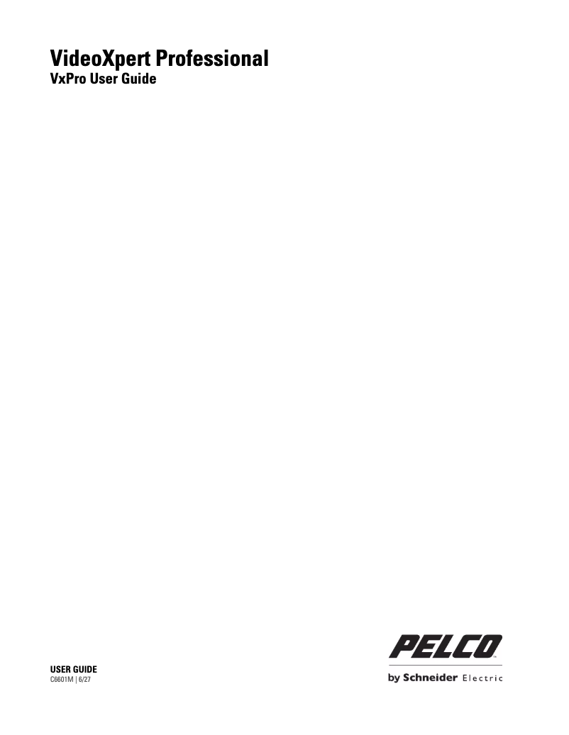 Page n°1 - Manuel utilisateur Pelco VideoXpert Professional Flex VXP-F-28-J-S