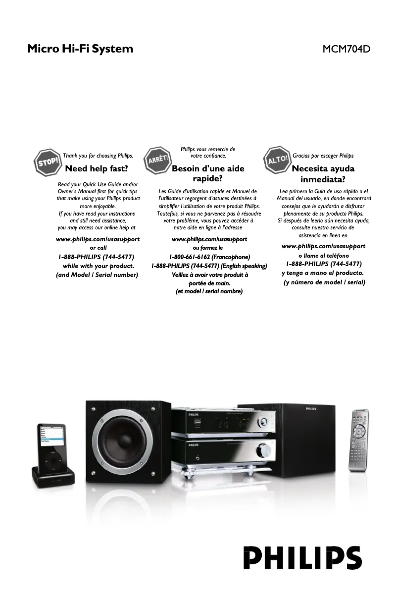 Image de la première page du manuel de l'appareil MCM704D