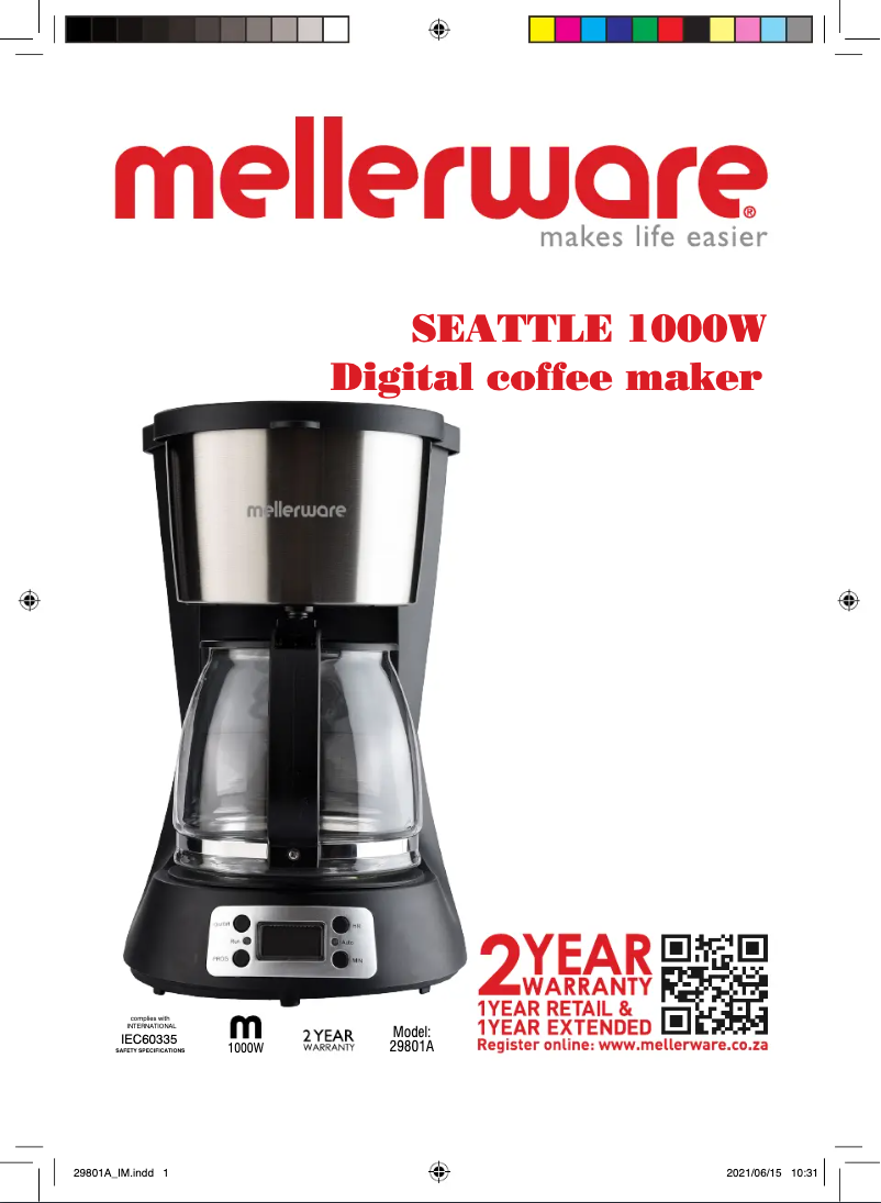 Page n°1 - Manuel utilisateur Mellerware Seattle 29801A