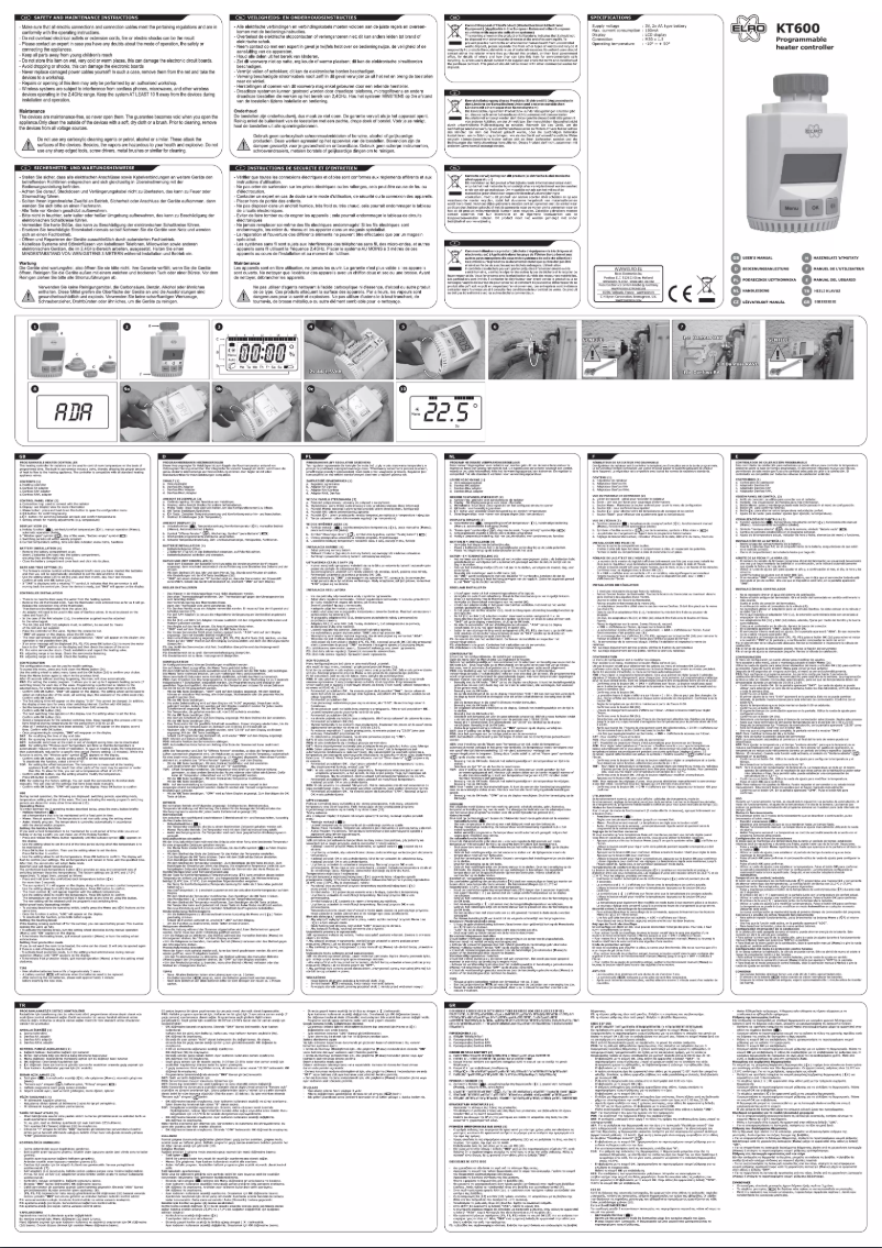 Page n°1 - Manuel utilisateur Elro KT600