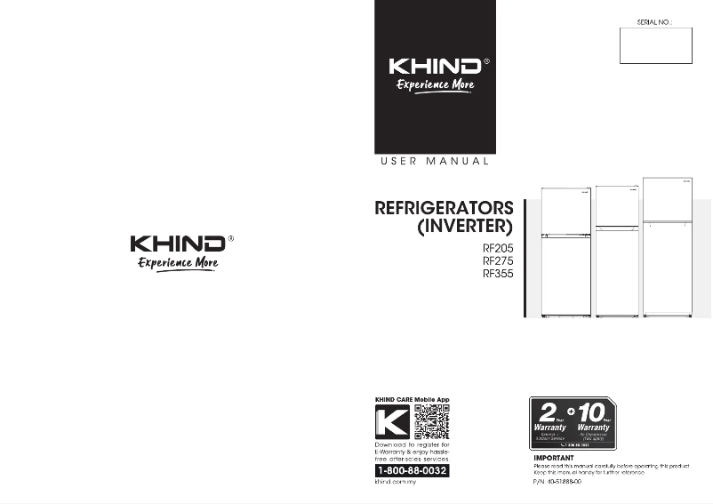 Page n°1 - Manuel utilisateur Khind RF205
