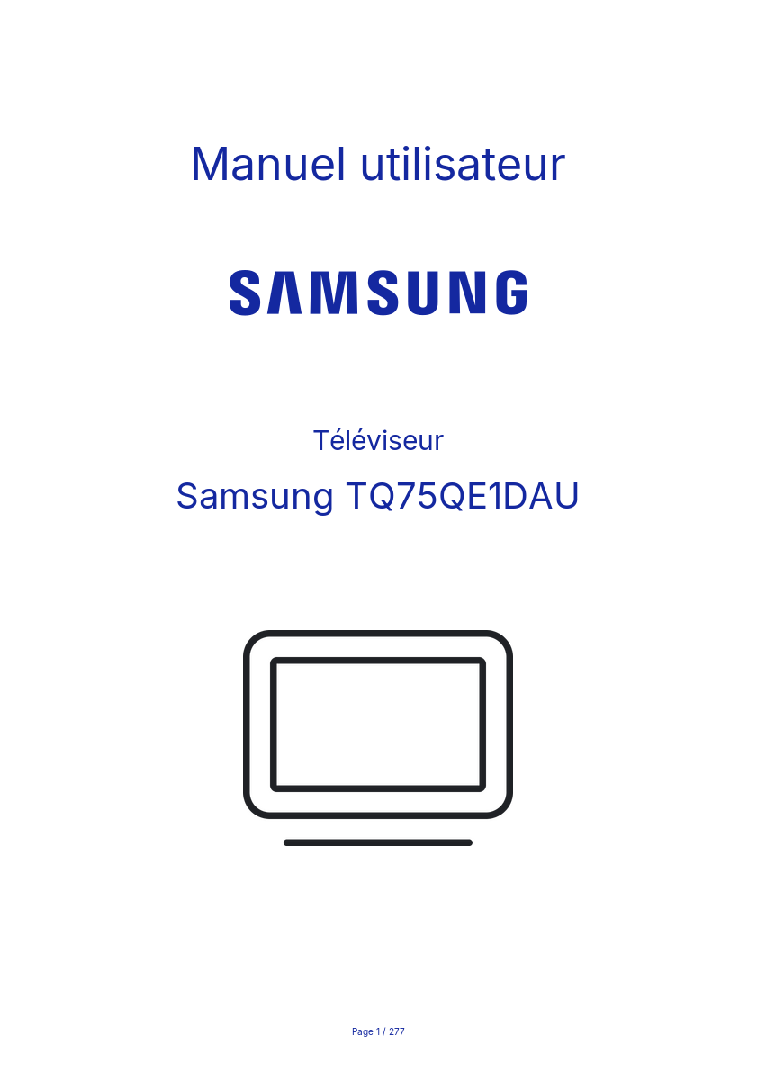 Image de la première page du manuel de l'appareil TQ75QE1DAU
