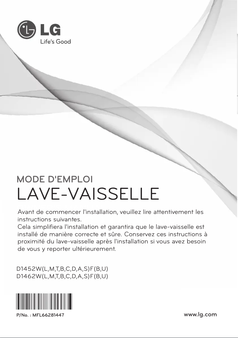 Image de la première page du manuel de l'appareil D1462SF
