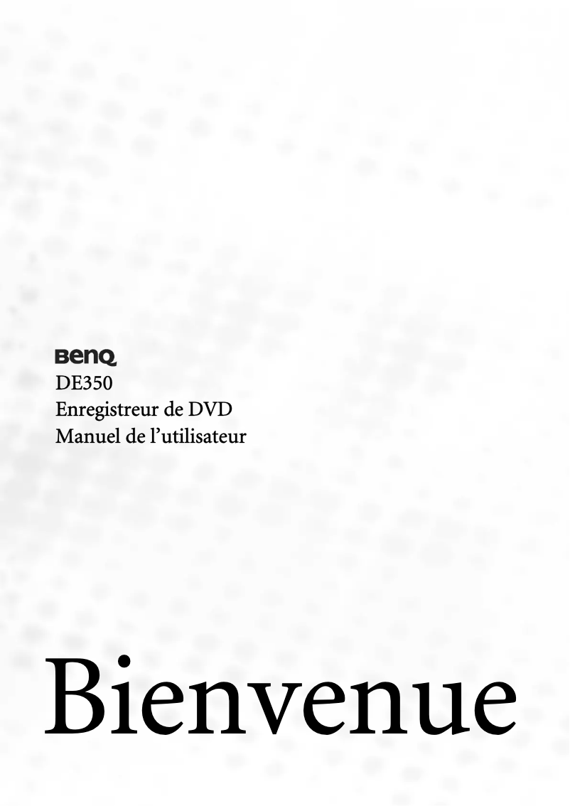 Image de la première page du manuel de l'appareil DE350