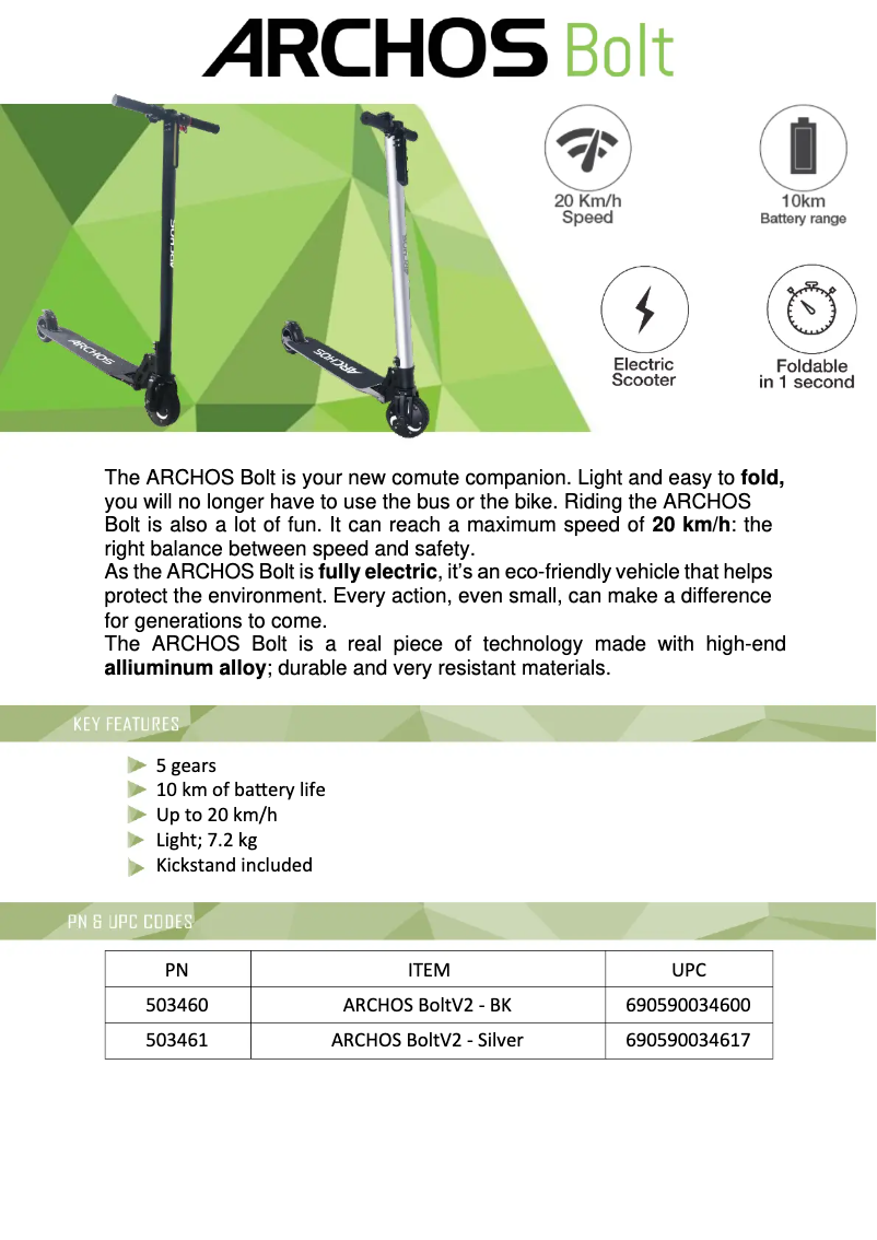Page 1 de la notice Manuel utilisateur Archos Bolt