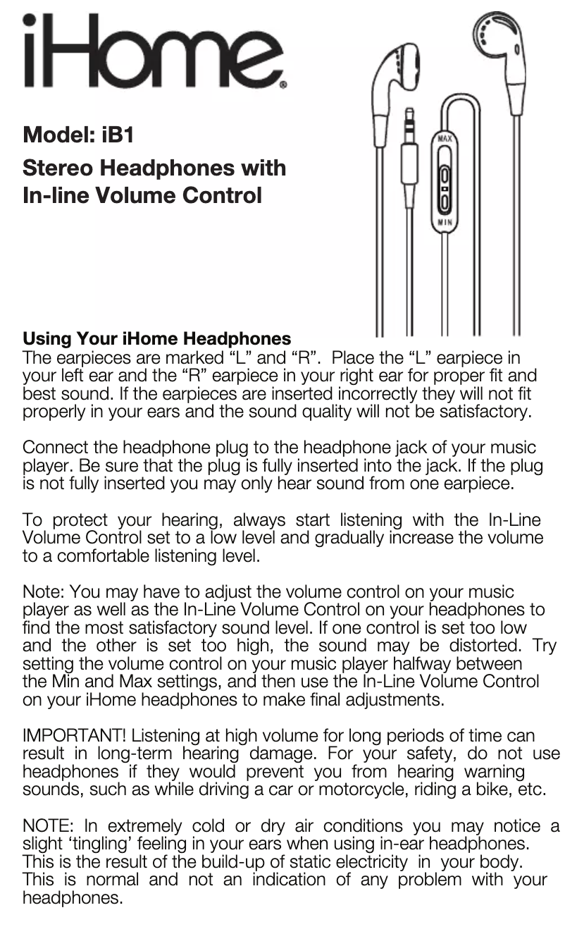 Página 1 del manual Manual de usuario iHome IB1U