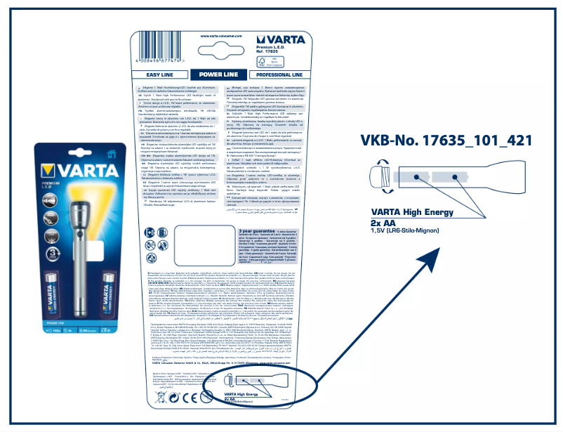 Page 1 de la notice Manuel utilisateur Varta 17635