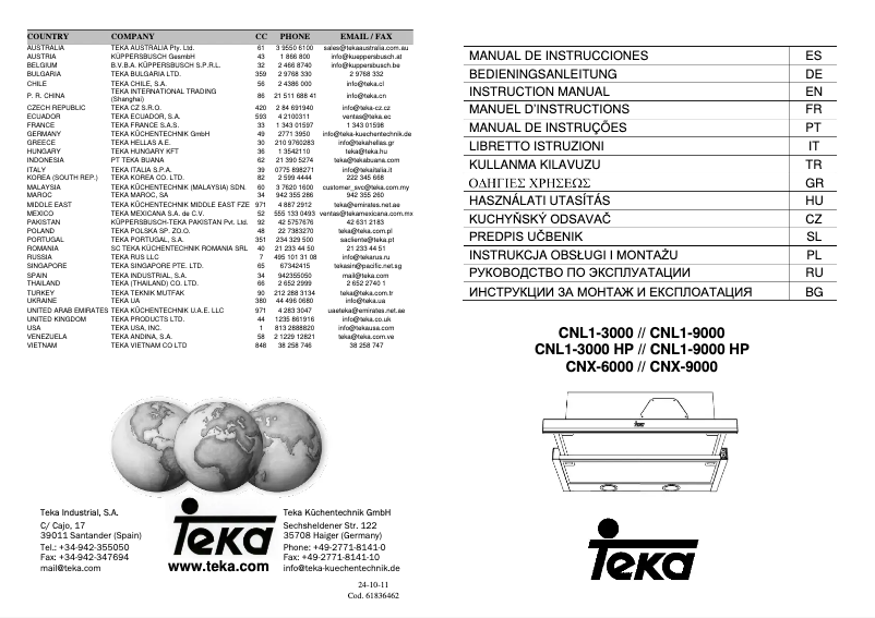 Page n°1 - Manuel utilisateur Teka CNL 6415