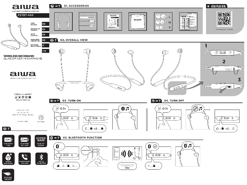 Page n°1 - Manuel utilisateur Aiwa ESTBT-450