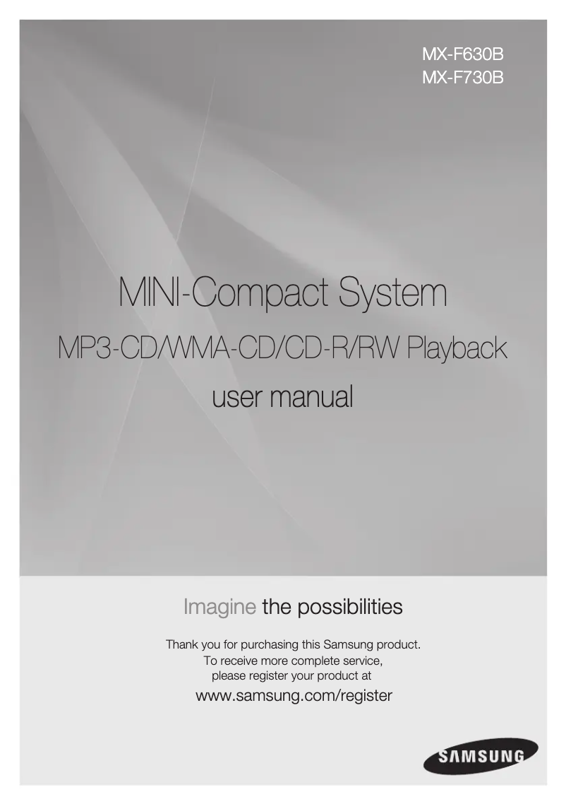 Image de la première page du manuel de l'appareil MX-F630B