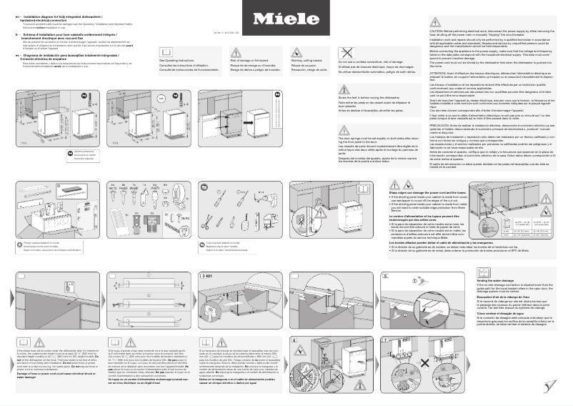 Page 1 de la notice Guide d'installation Miele G 7566 SCVi SF