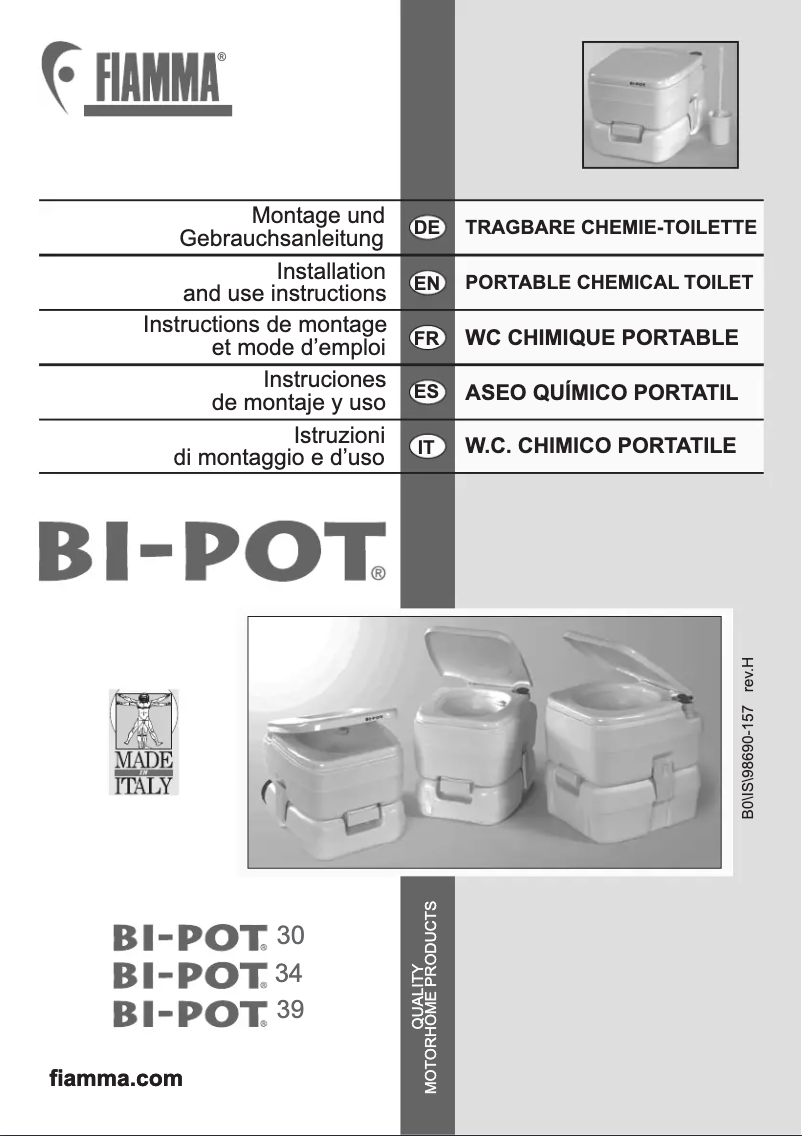 Page n°1 - Manuel utilisateur Fiamma Bi-Pot 39