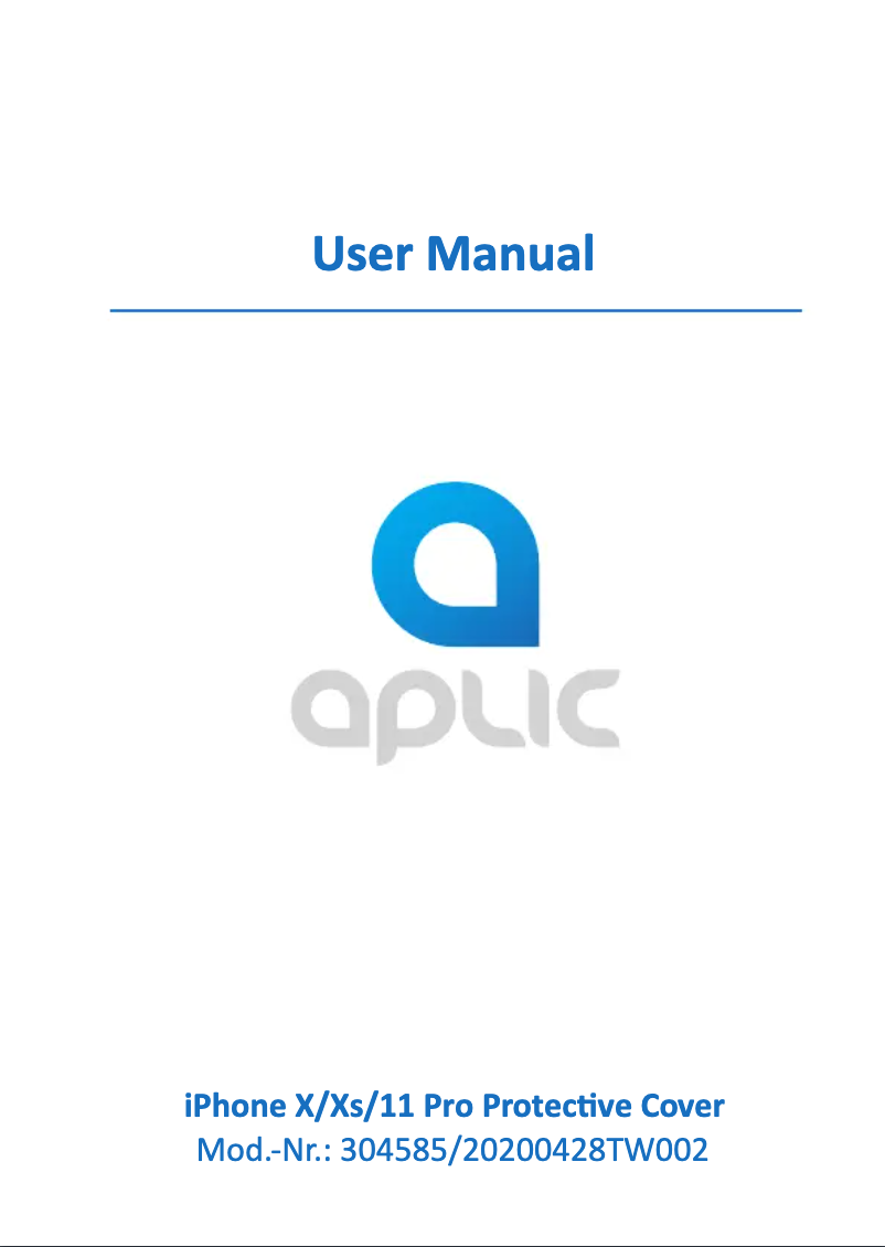 Page 1 of the manual User Manual Aplic 304585