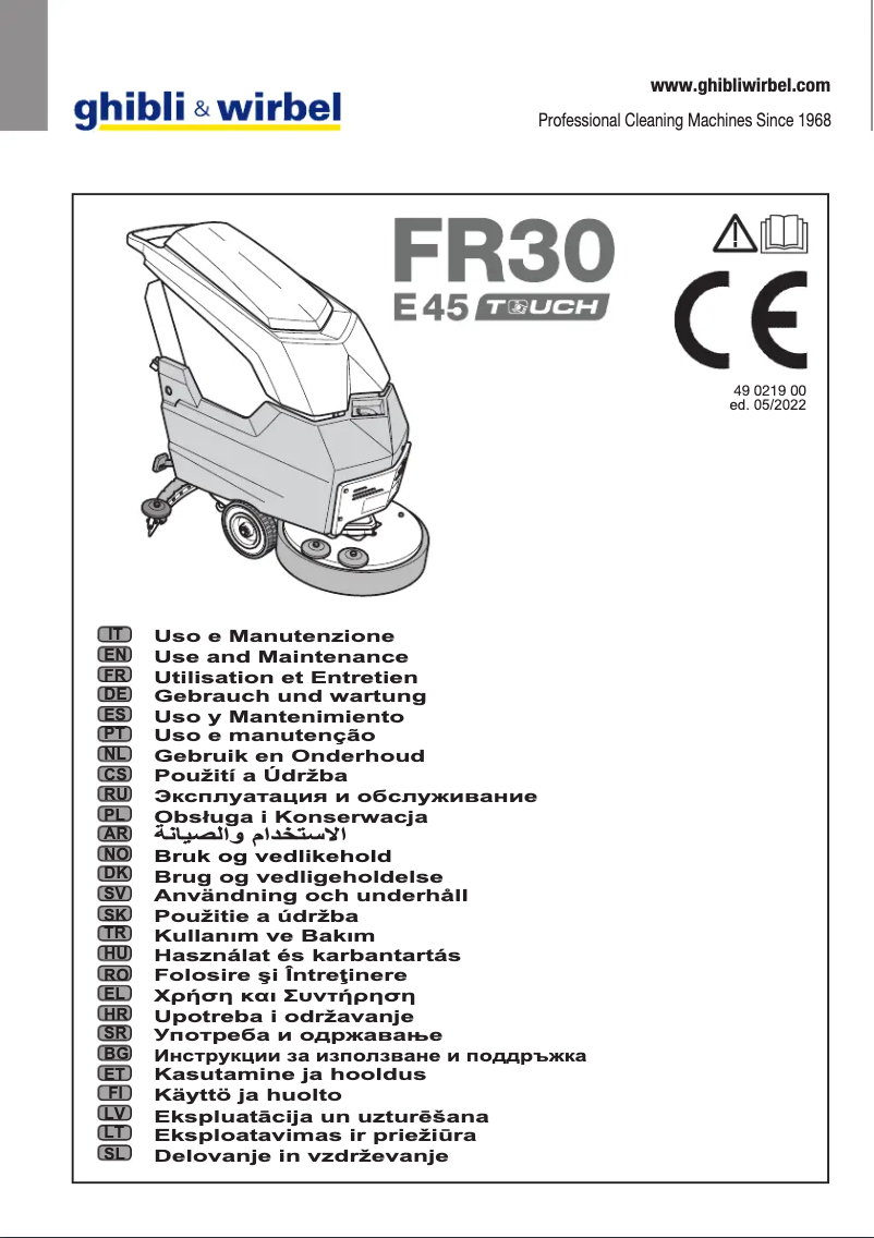 Página 1 del manual Manual de uso y mantenimiento Ghibli & Wirbel FR 30 E 45 TOUCH