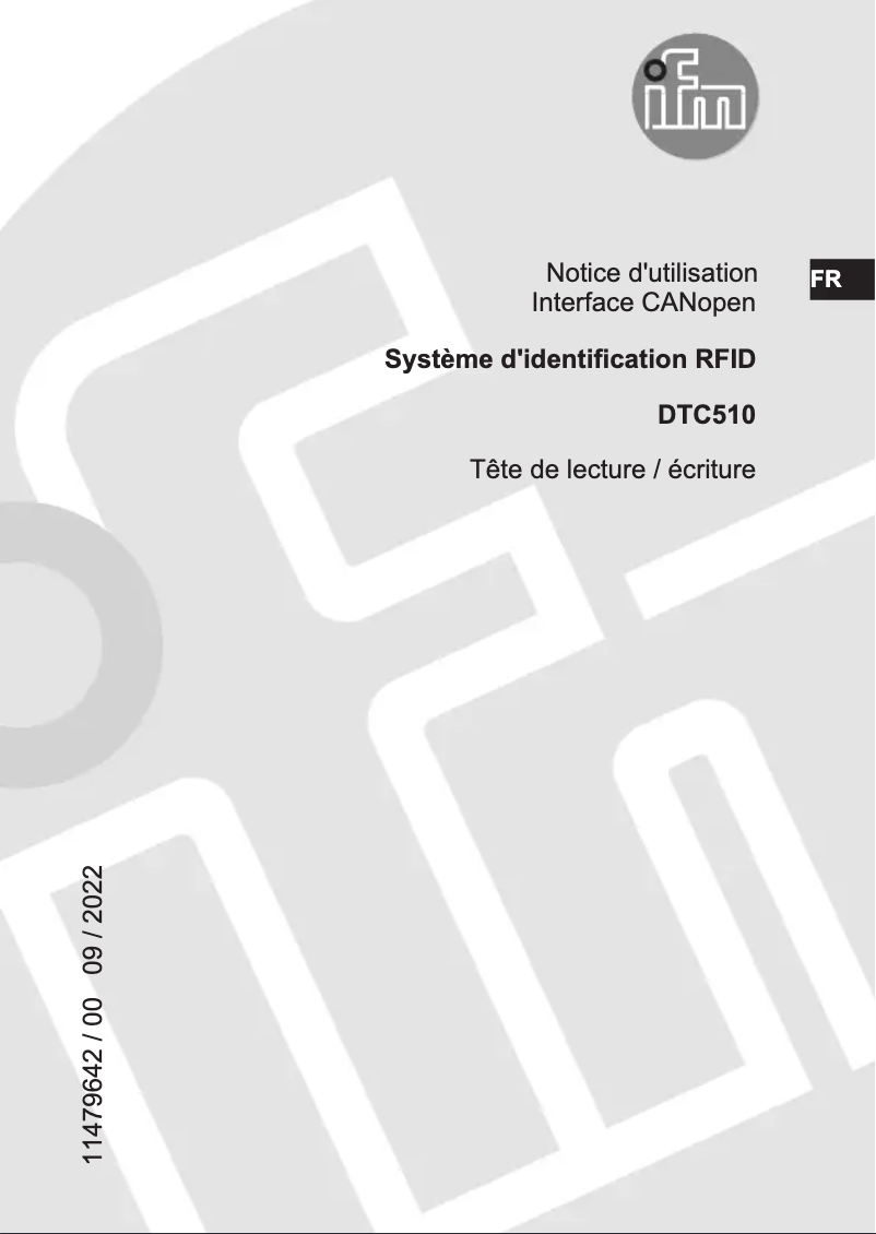 Page n°1 - Manuel utilisateur IFM DTC510