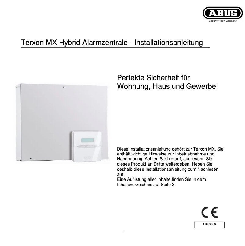 Page n°1 - Guide d'installation Abus AZ4110