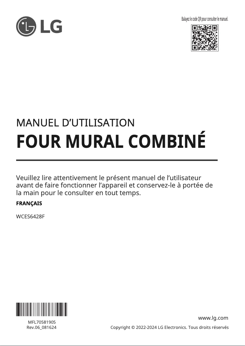 Página 1 del manual Manual de usuario LG WCES6428F